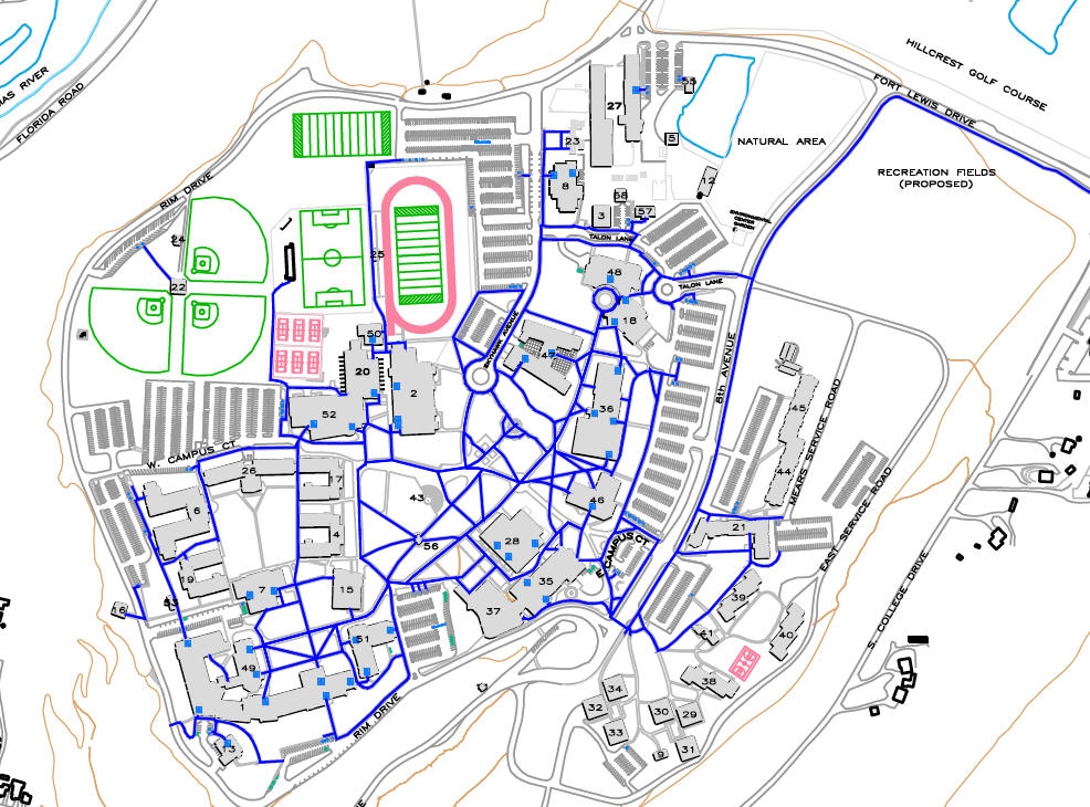 map of ADA routes on campus